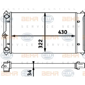 Radiateur, refroidissement du moteur HELLA 8MK 376 714-661