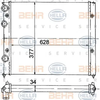 Radiateur, refroidissement du moteur HELLA 8MK 376 714-741