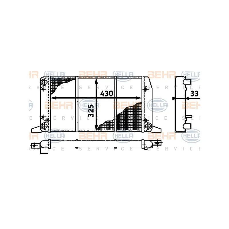 Radiateur, refroidissement du moteur HELLA 8MK 376 715-071
