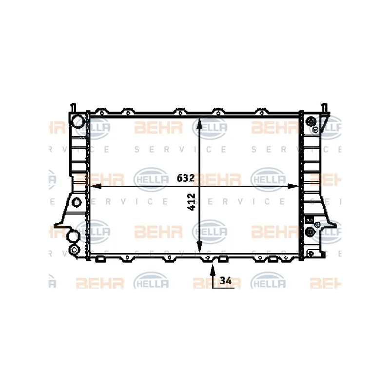 Radiateur, refroidissement du moteur HELLA 8MK 376 715-081