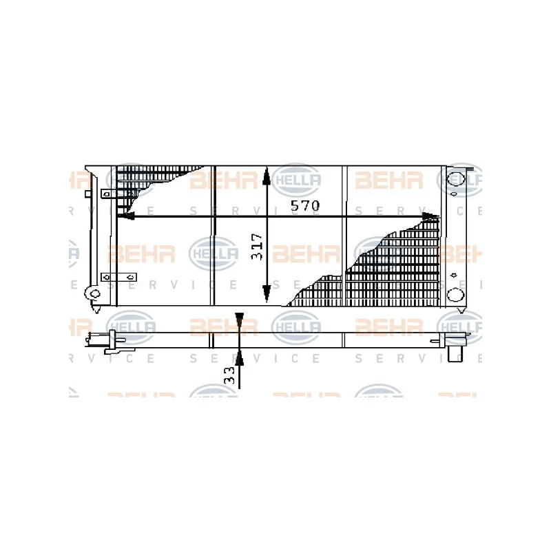 Radiateur, refroidissement du moteur HELLA 8MK 376 715-091
