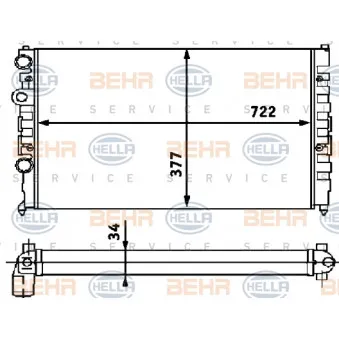 Radiateur, refroidissement du moteur HELLA 8MK 376 715-174