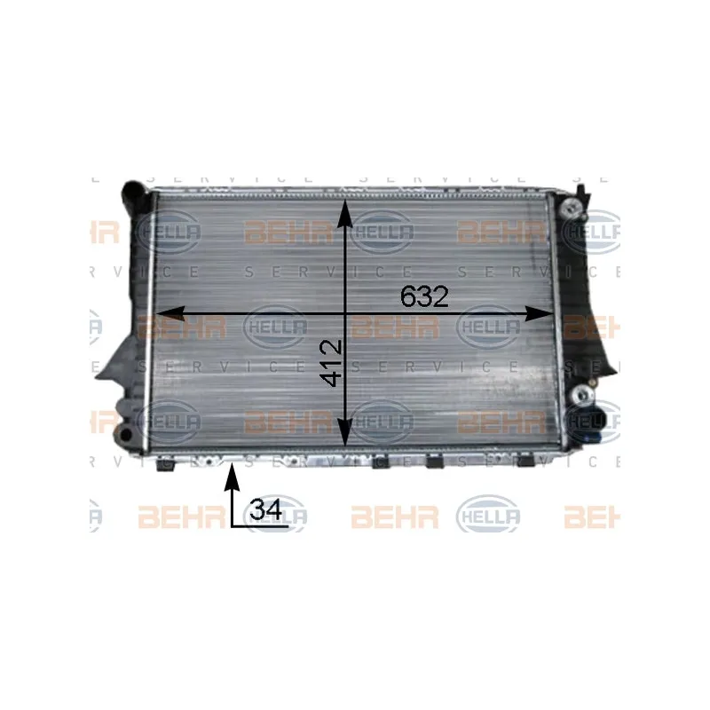 Radiateur, refroidissement du moteur HELLA 8MK 376 715-264
