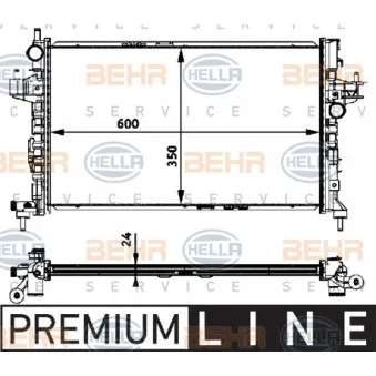 Radiateur, refroidissement du moteur HELLA 8MK 376 715-321