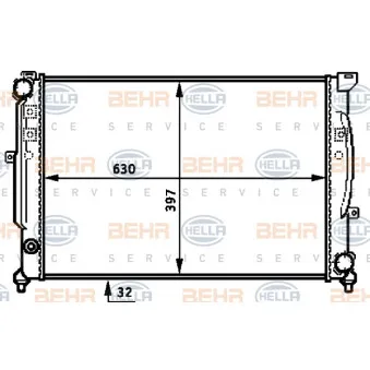 Radiateur, refroidissement du moteur HELLA 8MK 376 715-334