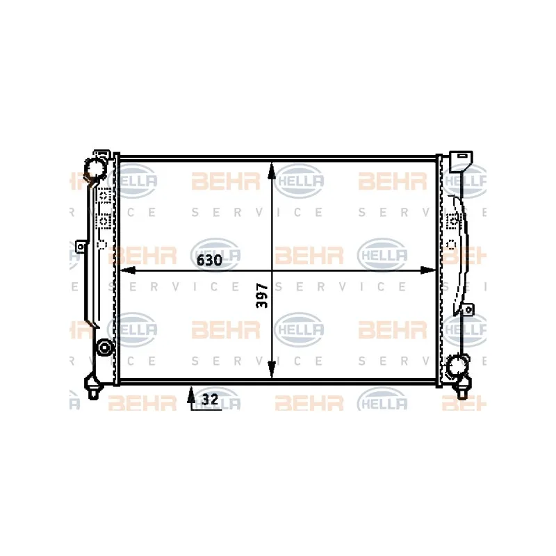 Radiateur, refroidissement du moteur HELLA 8MK 376 715-334