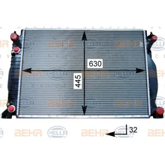 Radiateur, refroidissement du moteur HELLA 8MK 376 715-341