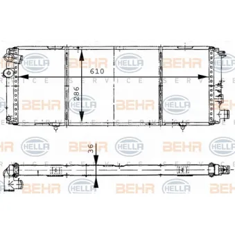 Radiateur, refroidissement du moteur HELLA 8MK 376 715-351
