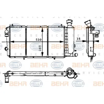 Radiateur, refroidissement du moteur HELLA 8MK 376 715-371