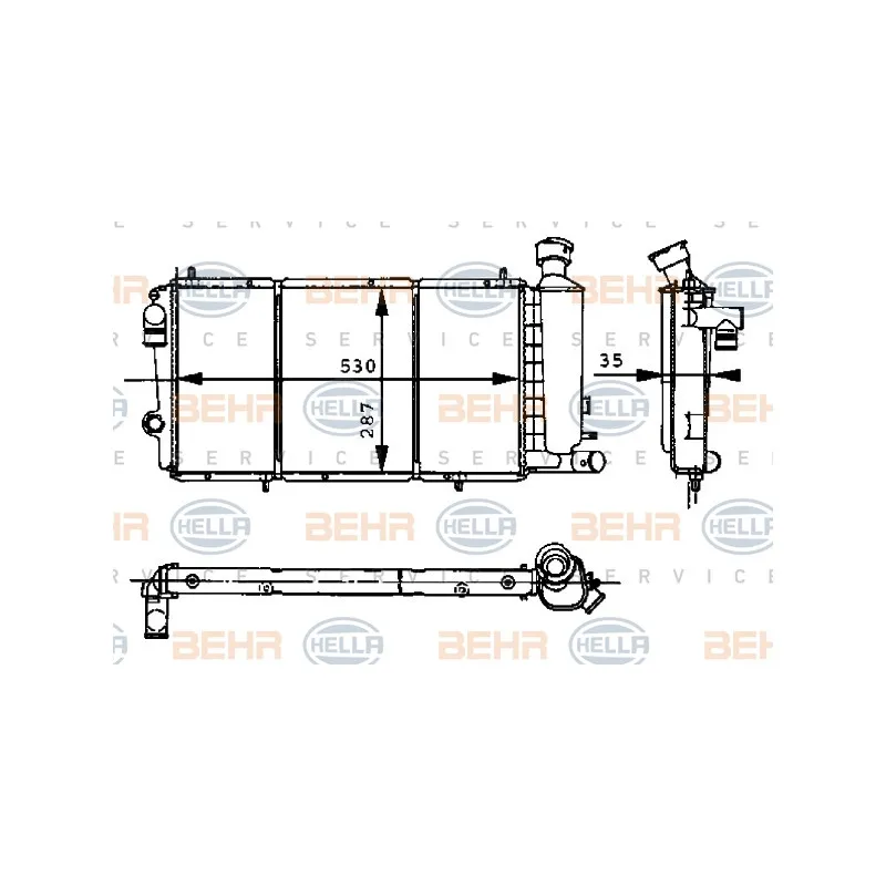 Radiateur, refroidissement du moteur HELLA 8MK 376 715-371