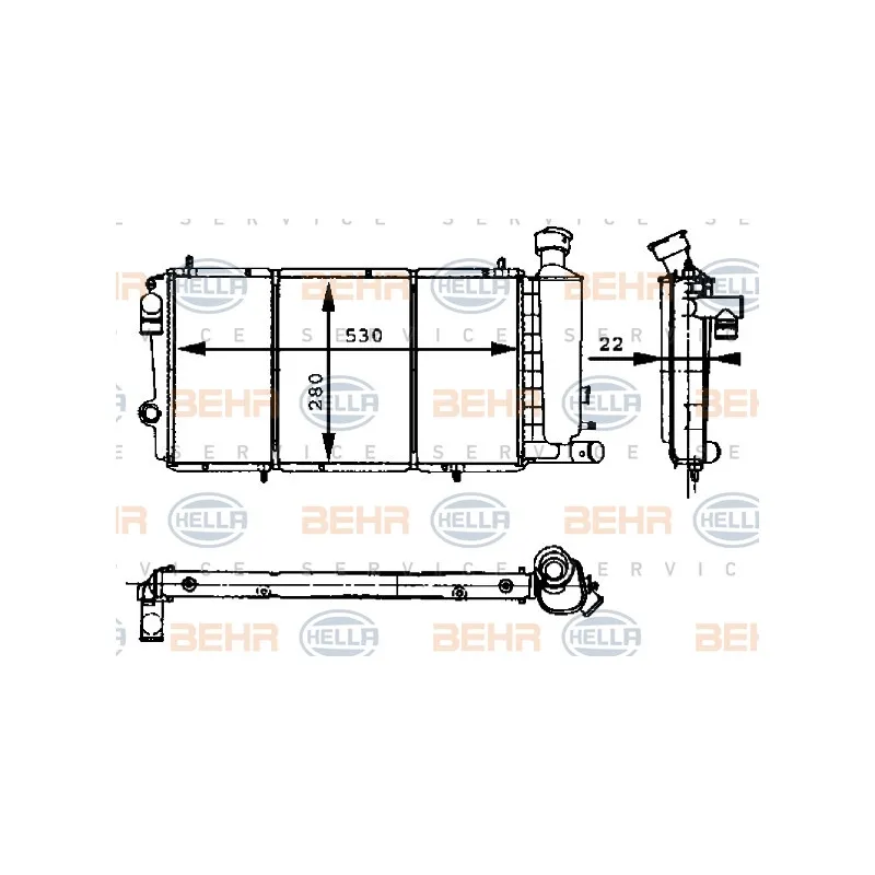 Radiateur, refroidissement du moteur HELLA 8MK 376 715-411