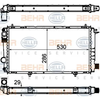 Radiateur, refroidissement du moteur HELLA 8MK 376 715-441