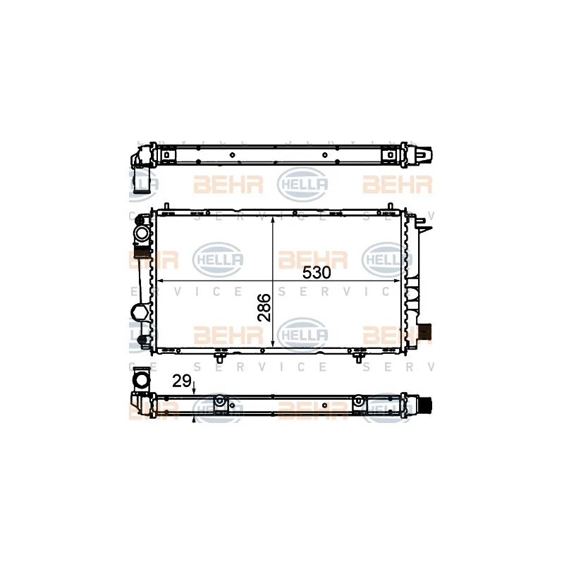 Radiateur, refroidissement du moteur HELLA 8MK 376 715-441