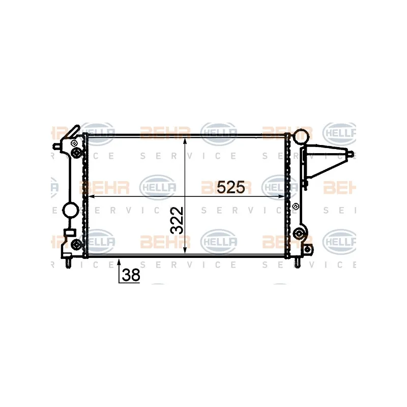 Radiateur, refroidissement du moteur HELLA 8MK 376 715-481