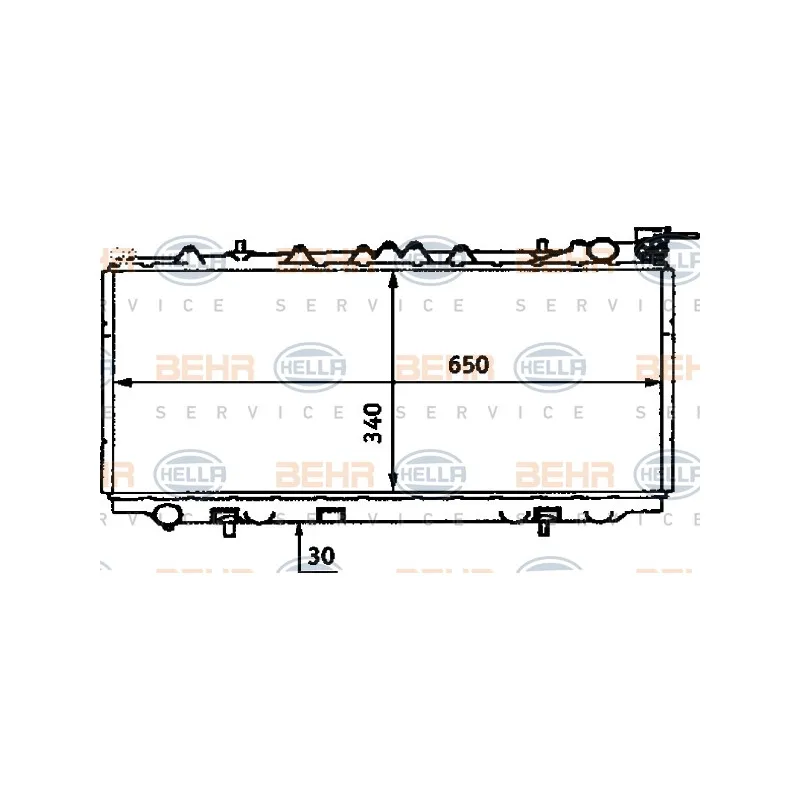 Radiateur, refroidissement du moteur HELLA 8MK 376 715-571