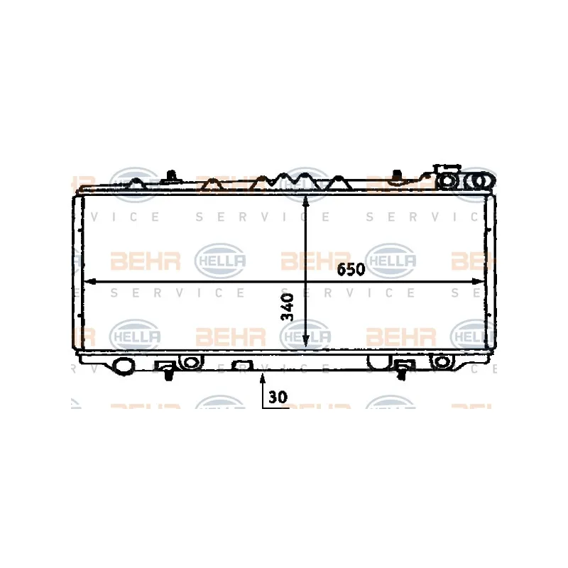 Radiateur, refroidissement du moteur HELLA 8MK 376 715-581