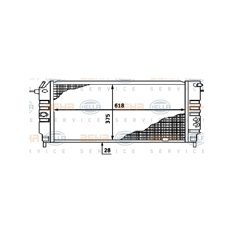 Radiateur, refroidissement du moteur HELLA 8MK 376 715-721
