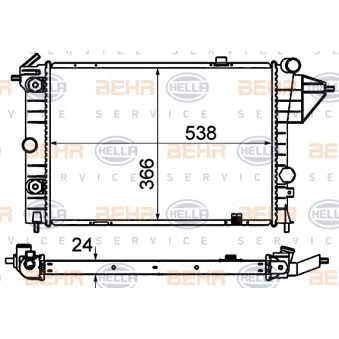 Radiateur, refroidissement du moteur HELLA 8MK 376 715-731