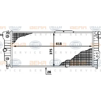 Radiateur, refroidissement du moteur HELLA 8MK 376 715-741