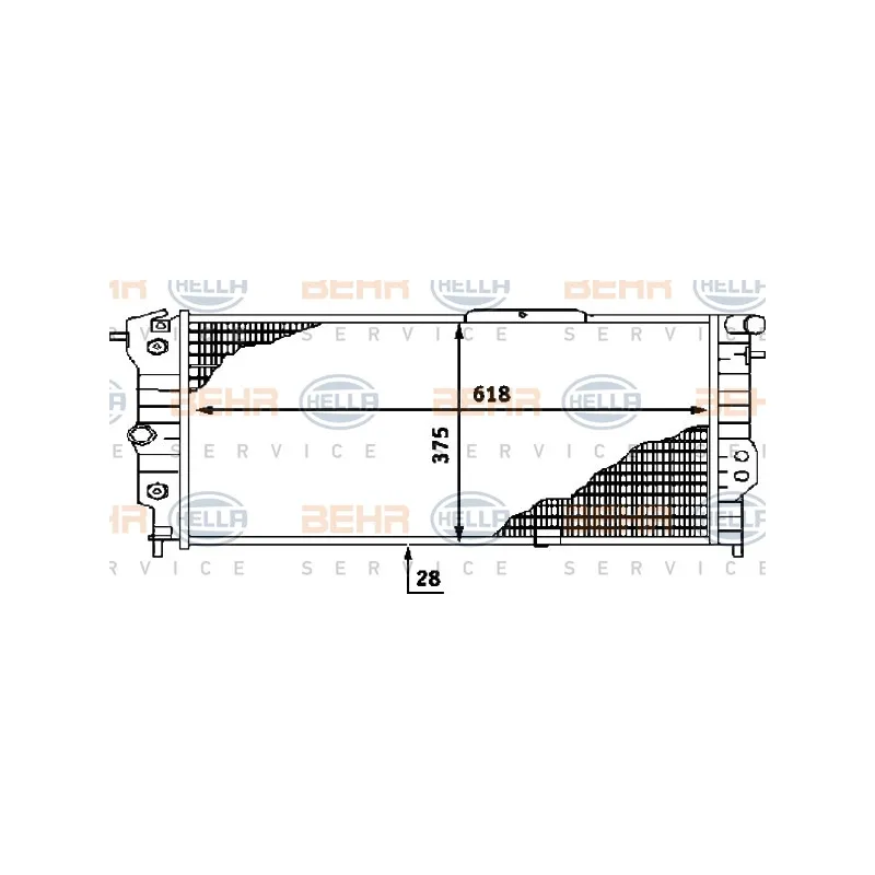 Radiateur, refroidissement du moteur HELLA 8MK 376 715-741