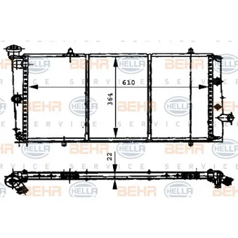Radiateur, refroidissement du moteur HELLA 8MK 376 716-001