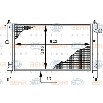 Radiateur, refroidissement du moteur HELLA 8MK 376 716-071