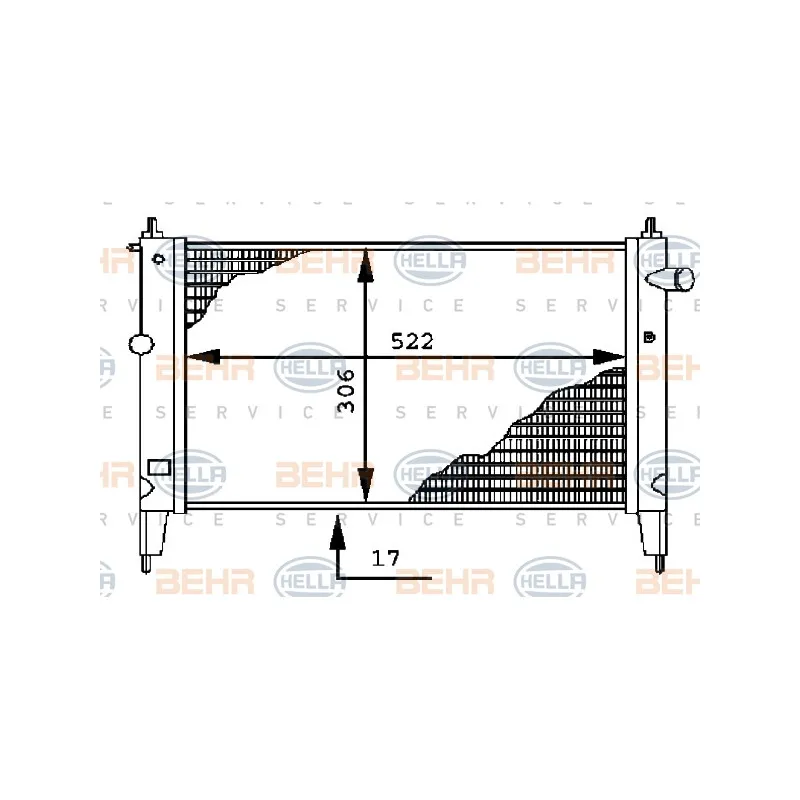 Radiateur, refroidissement du moteur HELLA 8MK 376 716-071