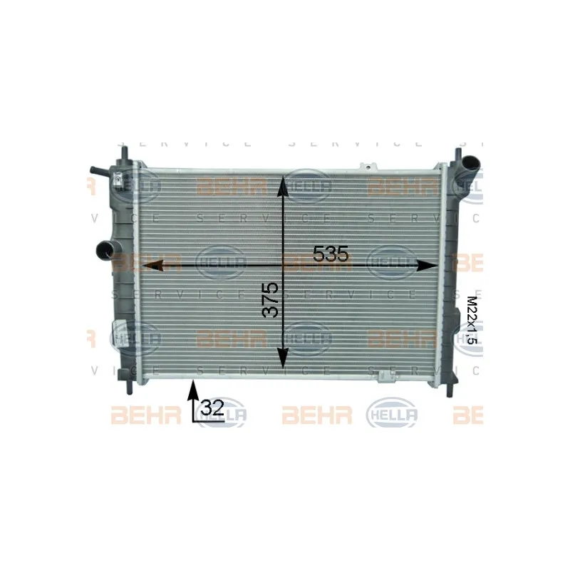 Radiateur, refroidissement du moteur HELLA 8MK 376 716-091