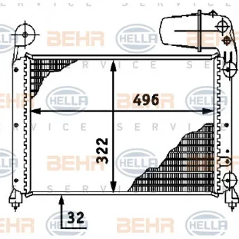 Radiateur, refroidissement du moteur HELLA 8MK 376 716-121