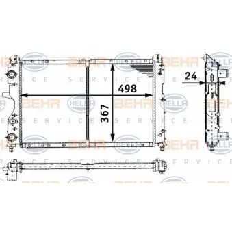 Radiateur, refroidissement du moteur HELLA 8MK 376 716-171