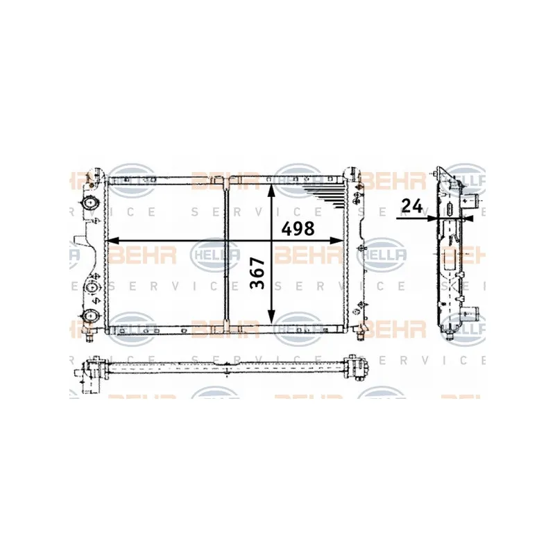Radiateur, refroidissement du moteur HELLA 8MK 376 716-171