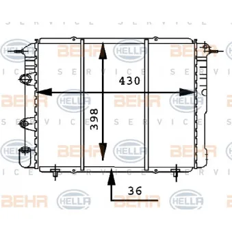 Radiateur, refroidissement du moteur HELLA 8MK 376 716-181