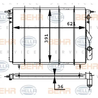 Radiateur, refroidissement du moteur HELLA 8MK 376 716-211