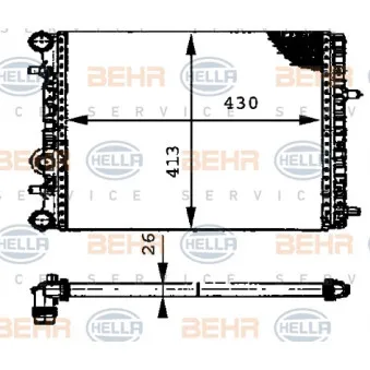 Radiateur, refroidissement du moteur HELLA 8MK 376 716-234