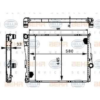 Radiateur, refroidissement du moteur HELLA 8MK 376 716-244