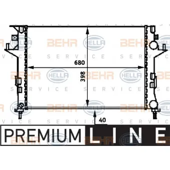 Radiateur, refroidissement du moteur HELLA 8MK 376 716-291