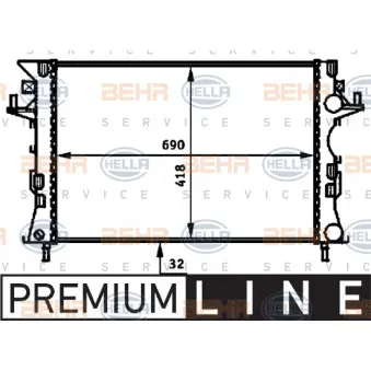 Radiateur, refroidissement du moteur HELLA 8MK 376 716-301