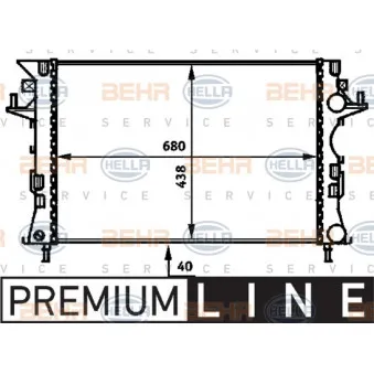 Radiateur, refroidissement du moteur HELLA 8MK 376 716-311