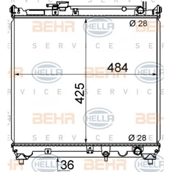 Radiateur, refroidissement du moteur HELLA 8MK 376 716-421
