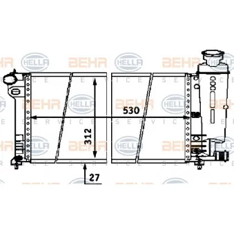 Radiateur, refroidissement du moteur HELLA 8MK 376 716-451
