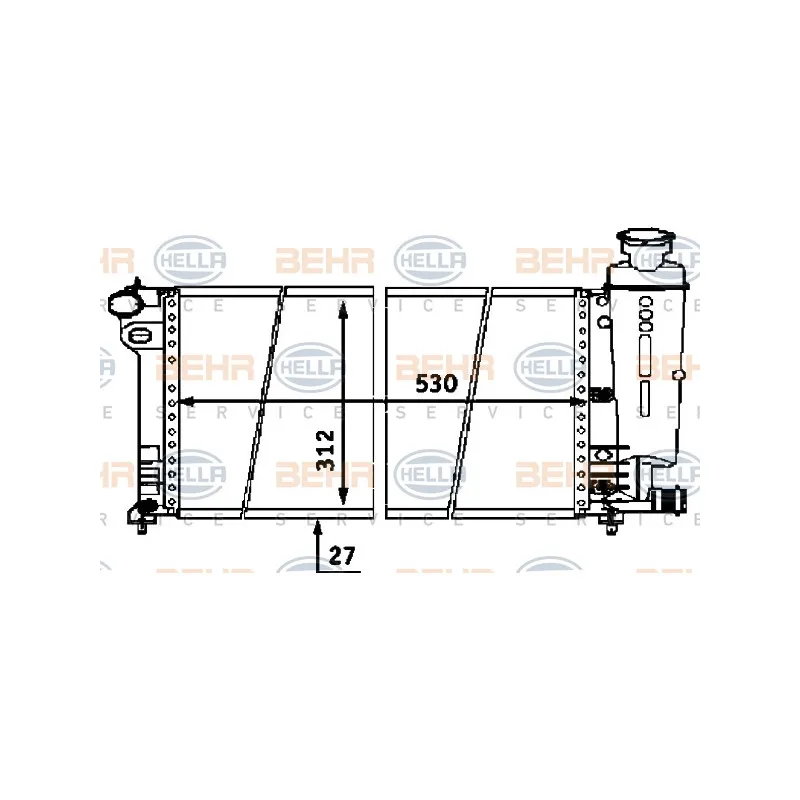 Radiateur, refroidissement du moteur HELLA 8MK 376 716-451