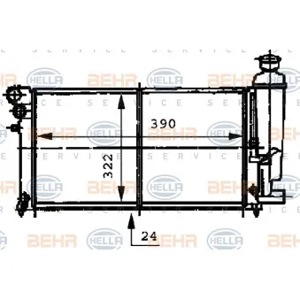 Radiateur, refroidissement du moteur HELLA 8MK 376 716-481