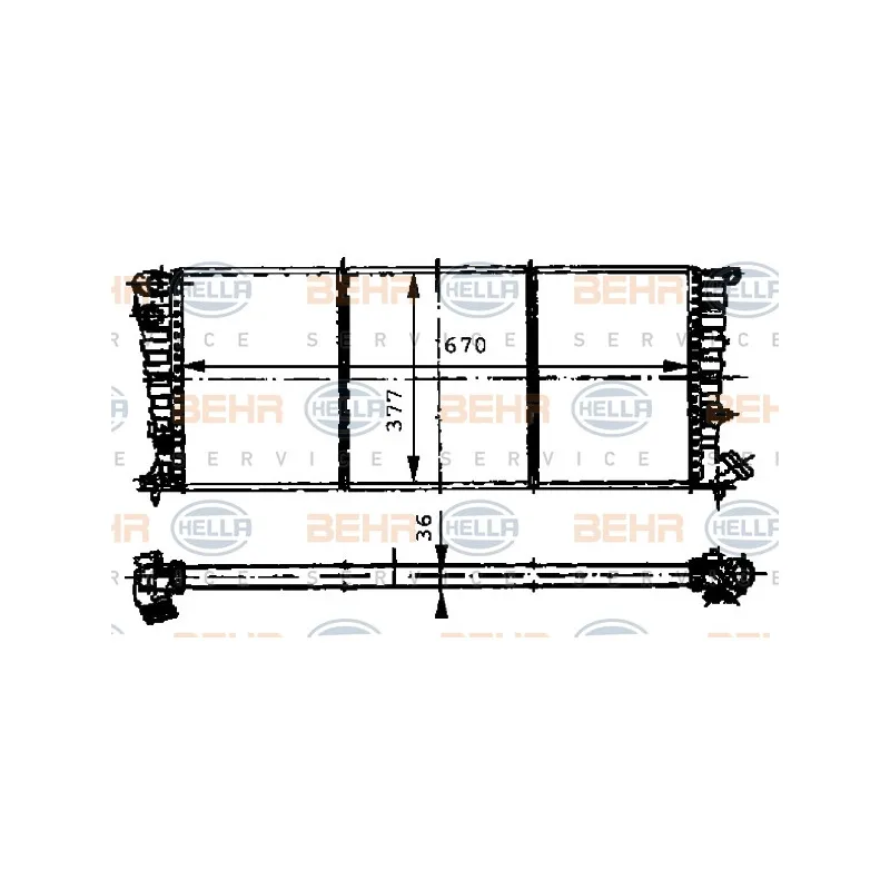 Radiateur, refroidissement du moteur HELLA 8MK 376 716-521