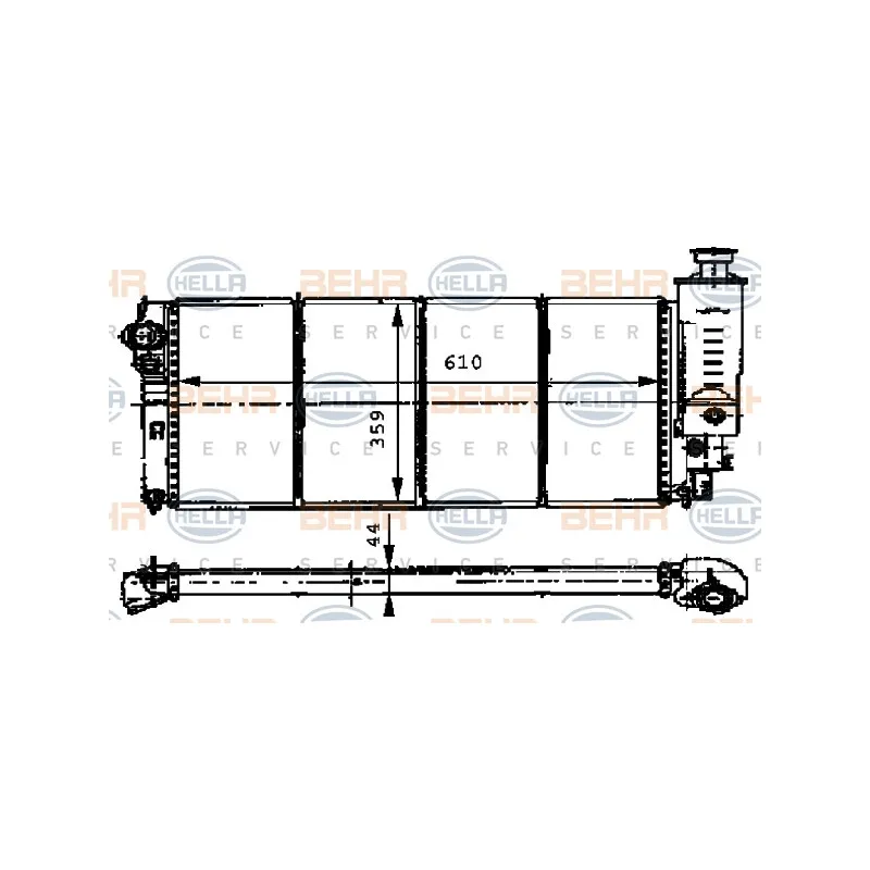 Radiateur, refroidissement du moteur HELLA 8MK 376 716-551