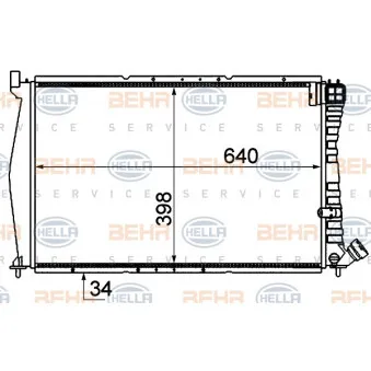 Radiateur, refroidissement du moteur HELLA 8MK 376 716-561