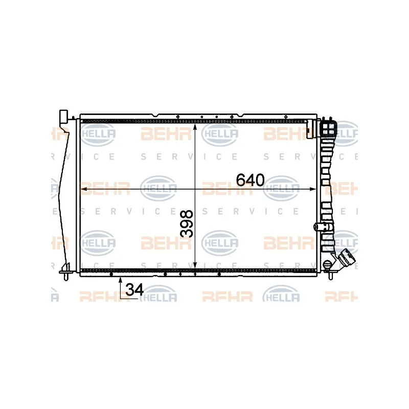 Radiateur, refroidissement du moteur HELLA 8MK 376 716-561