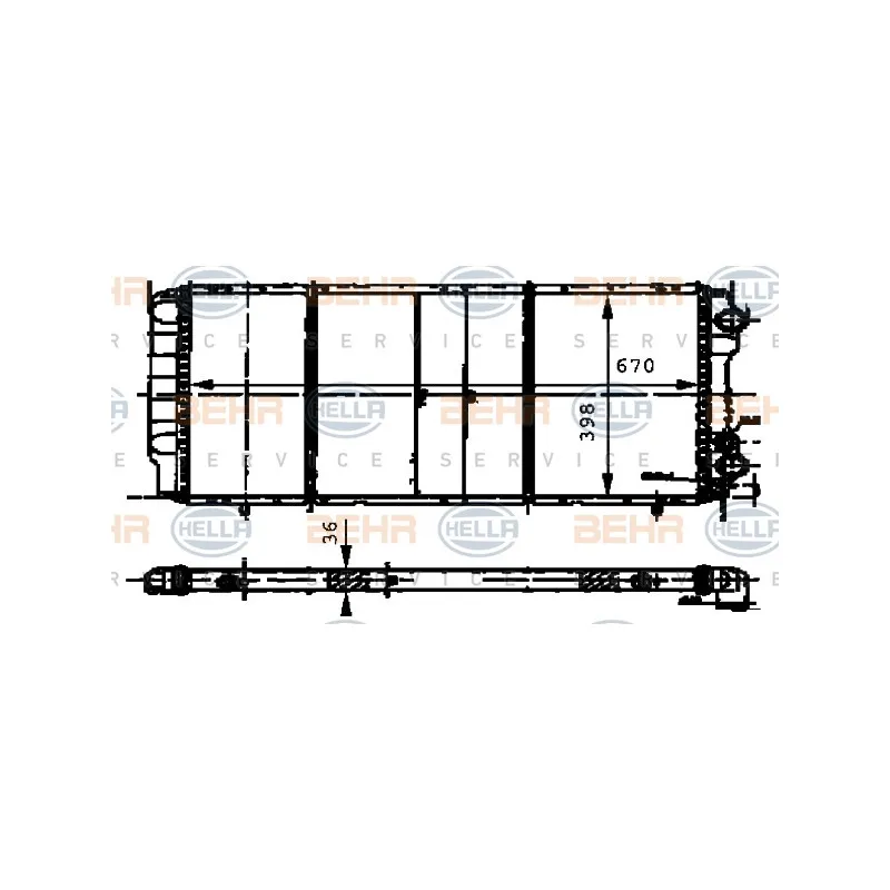 Radiateur, refroidissement du moteur HELLA 8MK 376 716-571