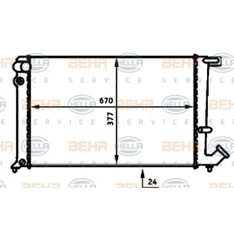 Radiateur, refroidissement du moteur HELLA 8MK 376 716-591