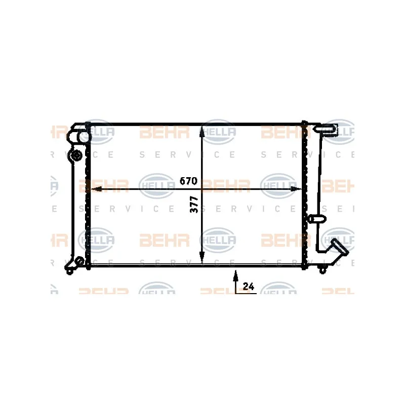 Radiateur, refroidissement du moteur HELLA 8MK 376 716-591
