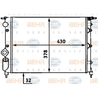 Radiateur, refroidissement du moteur HELLA 8MK 376 716-601